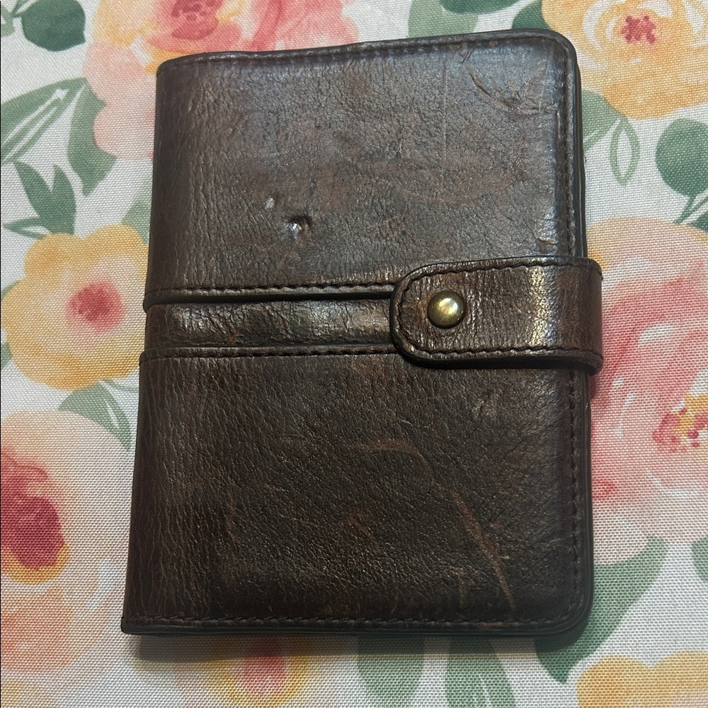 Brown Leather Passport Travel Document Wallet